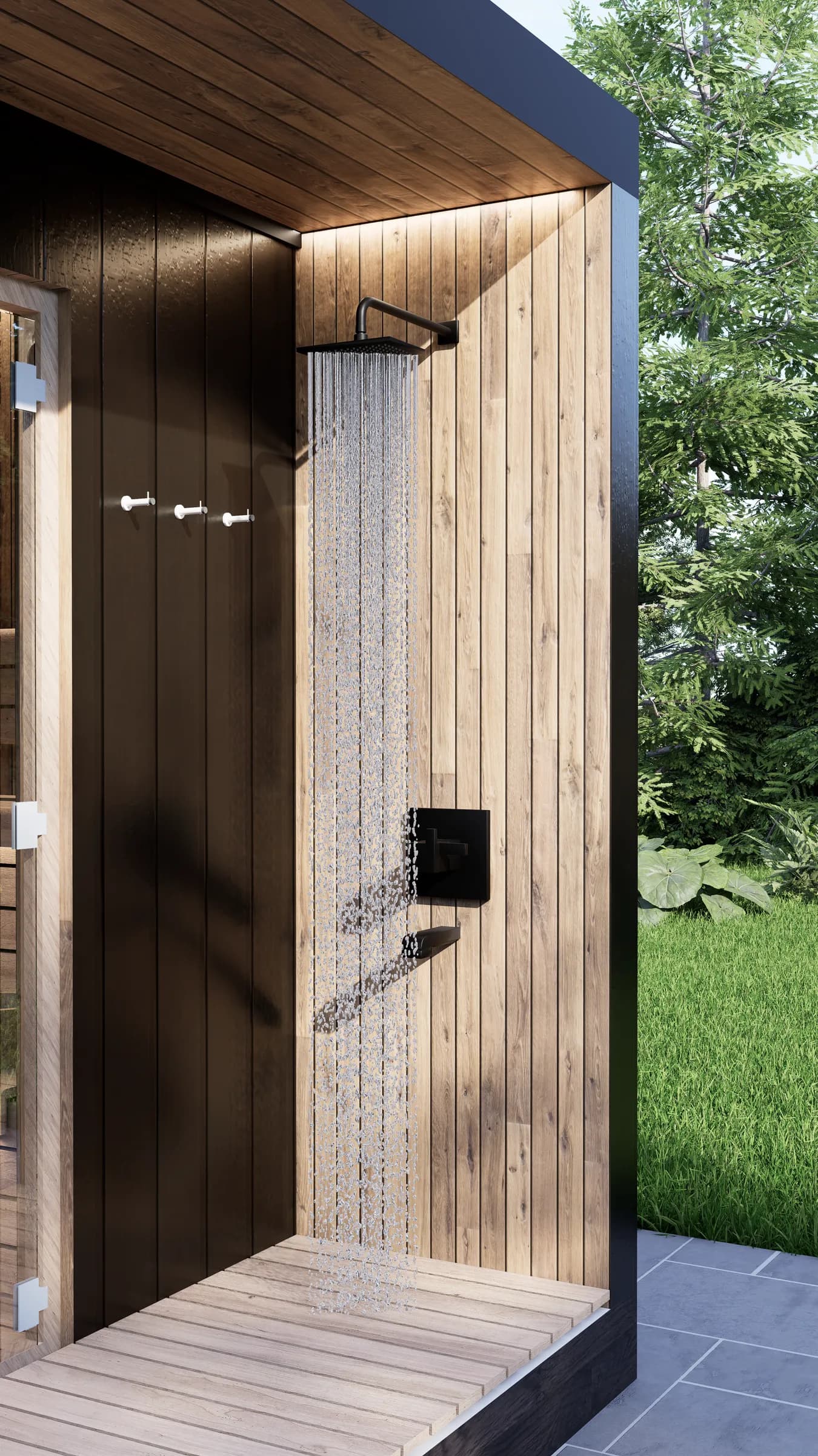 Ducha exterior: Ritual completo